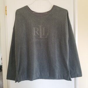 Ralph Lauren Fleece Lounge Gray Top size S